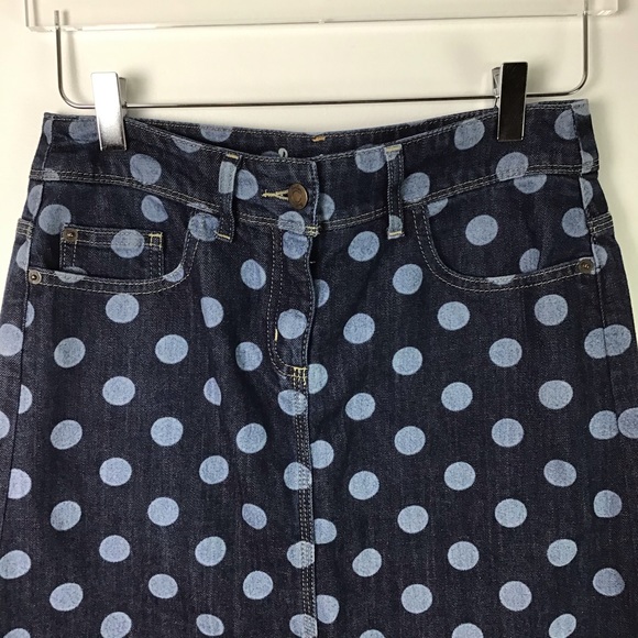 Boden Denim Polka Dot Skirt - Picture 3 of 8